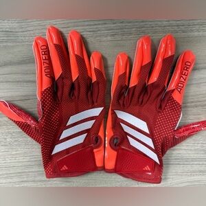New Adidas Adizero Red & White AF1998 Football Gloves Men's Sz Large Used Once